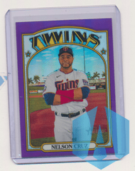 2021 Topps Heritage Hot Box Purple Chrome #307 Nelson Cruz